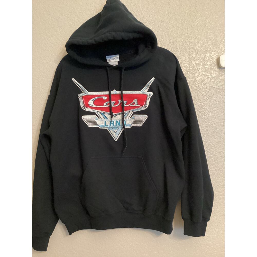 Disney Parks Cars Land Disneyland Black Embroidered Embleum Hoodie M